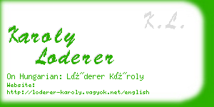 karoly loderer business card