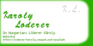 karoly loderer business card